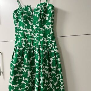 An Original Milly of NY Green and White vintage dress 6 Made in USA